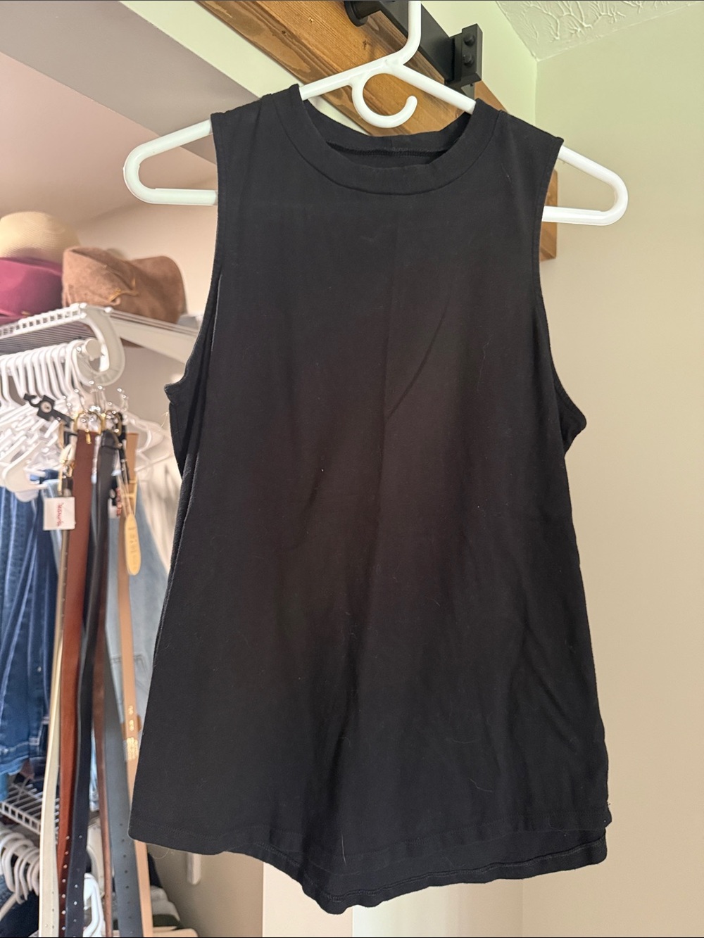 Old Navy Bundle of Black and Blue Striped Crewneck Tank Top - Women's Black Top